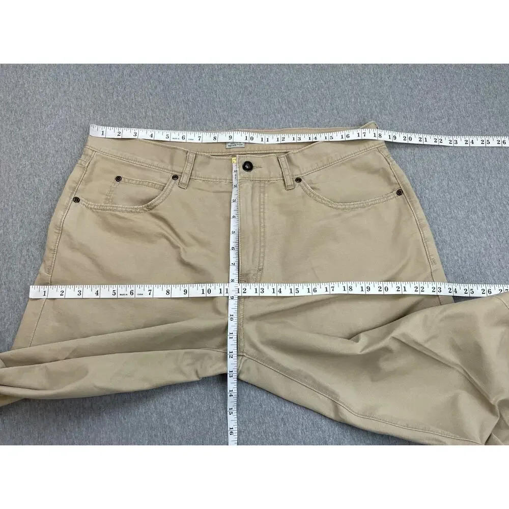 J Crew Pants Men 36 x 30 Beige 100% Cotton Straight Leg 5 Pocket‎
